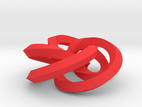 Tiny Knot Pendant "Math Beauty" in Red Processed Versatile Plastic