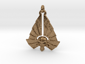 Winged Skull 01 - 60mm in Natural Brass