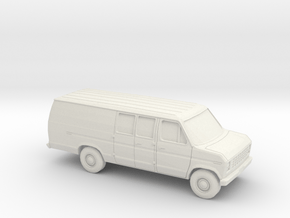 1/87 1975-91 Ford E-Series Delivery Van Extendet in White Natural Versatile Plastic