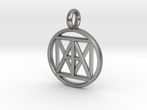 United "I AM" 3D Pendant 30mmx3mm in Natural Silver