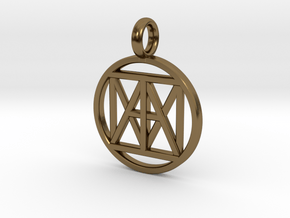 United "I AM" 3D Pendant 30mmx3mm in Polished Bronze