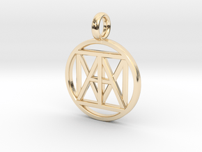 United "I AM" 3D Pendant 30mmx3mm in 14K Yellow Gold