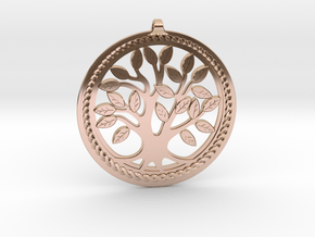 DNA/Tree Of Life Pendant ~ 45mm in 14k Rose Gold Plated Brass