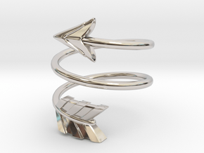 Spiral Arrow Ring - 17.35mm - US Size 7 in Rhodium Plated Brass