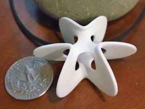 Trefoil Star Pendant in White Processed Versatile Plastic