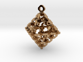 Diamond Cage Pendant in Polished Brass