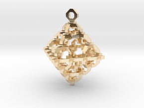 Diamond Cage Pendant in 14k Gold Plated Brass