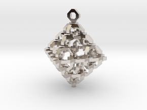 Diamond Cage Pendant in Rhodium Plated Brass