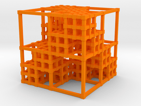 Menger Sponge v3 in Orange Processed Versatile Plastic