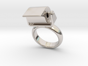 Toilet Paper Ring 21 - Italian Size 21 in Rhodium Plated Brass