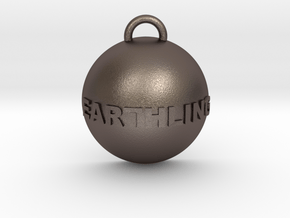 Earthling Pendant in Polished Bronzed Silver Steel