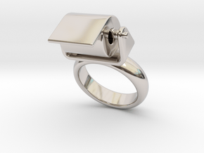 Toilet Paper Ring 23 - Italian Size 23 in Rhodium Plated Brass