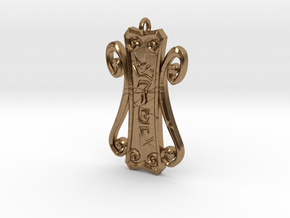 Runic Amulet 01 - 60mm in Natural Brass