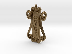 Runic Amulet 01 - 60mm in Natural Bronze