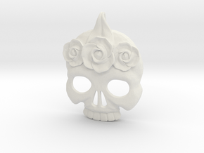 BlakOpal Skull with Rose Crown Charm in White Natural Versatile Plastic
