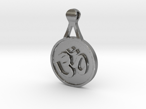 Om Pendant in Natural Silver