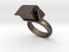 Toilet Paper Ring 27 - Italian Size 27 in Polished Bronzed Silver Steel