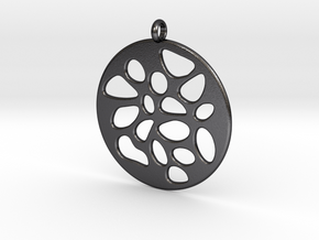 PENDANT LOBULAR in Polished and Bronzed Black Steel