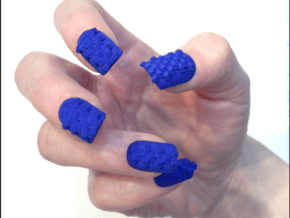 Cube Nails (Size 1)  in Blue Processed Versatile Plastic