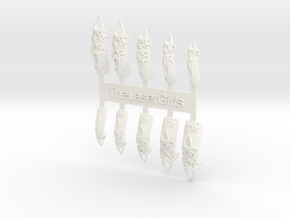 Castle Nails (Size 3)  in White Processed Versatile Plastic