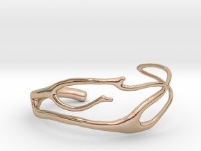 Coral 2 branch cuff in 14k Rose Gold Plated Brass