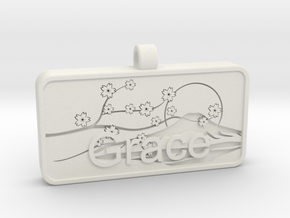 Grace name Japanese stamp hanko v2 in White Natural Versatile Plastic