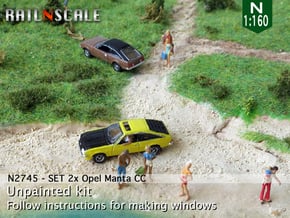 SET 2x Opel Manta CC (N 1:160) in Tan Fine Detail Plastic