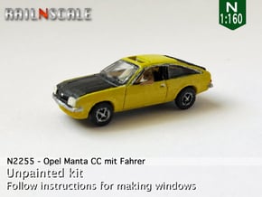 Opel Manta CC mit Fahrer (N 1:160) in Tan Fine Detail Plastic
