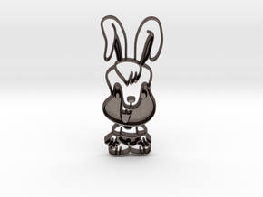 Yum bunny 2 in Polished Bronzed Silver Steel