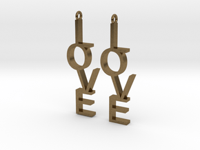 Love Earrings Small  in Natural Bronze