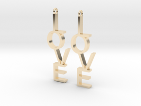 Love Earrings Small  in 14k Gold Plated Brass