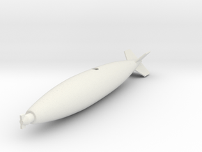 1/18 Mk-82 500 lb General Purpose Bomb in White Natural Versatile Plastic