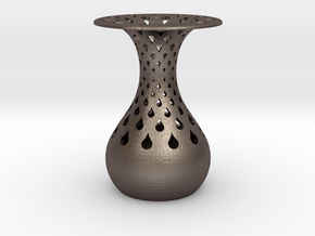 Vase in Polished Bronzed Silver Steel