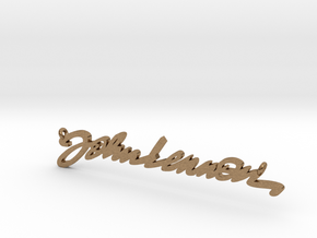 Lennon Signature Pendant in Natural Brass