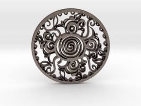 Anafractuous pendant in Polished Bronzed Silver Steel
