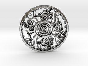 Anafractuous pendant in Polished Silver