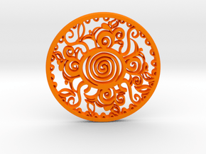 Anafractuous pendant in Orange Processed Versatile Plastic