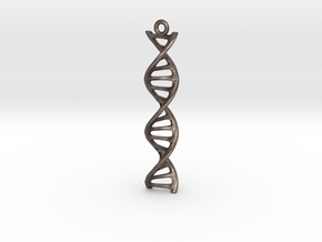 DNA Pendant in Polished Bronzed Silver Steel