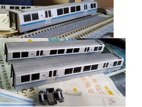 N Scale BART B Car Unpowered in Tan Fine Detail Plastic