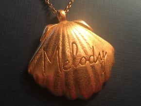 Melodys Pendent From Little Mermaid in Polished Gold Steel