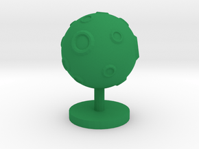 Game Piece, Moon, cratered in Green Processed Versatile Plastic