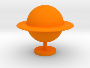 Game Piece, Ringed Planet in Orange Processed Versatile Plastic