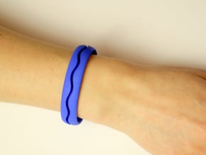 Bracelet03-wave in Blue Processed Versatile Plastic