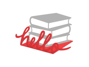 Bookend "Hello" in Red Processed Versatile Plastic