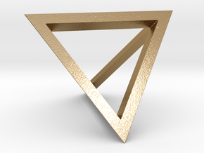 Tetrahedron Pendant in Polished Gold Steel