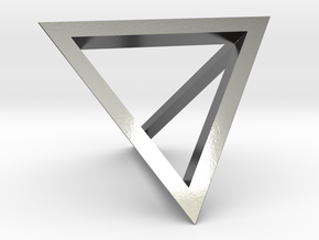 Tetrahedron Pendant in Polished Silver