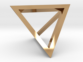 Tetrahedron Pendant in Polished Brass