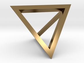 Tetrahedron Pendant in Polished Bronze