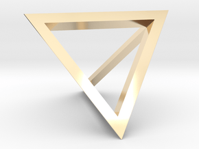 Tetrahedron Pendant in 14k Gold Plated Brass