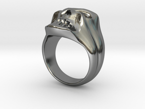 SKULL RING in Fine Detail Polished Silver